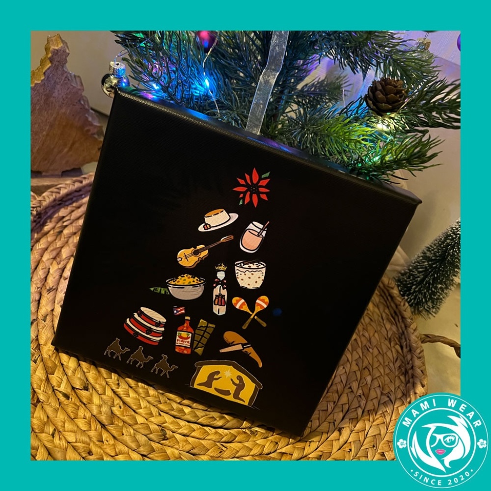 PUERTO RICO Arbol de Navidad Canvas 8" x 8" Wall Art Christmas Puerto Rican